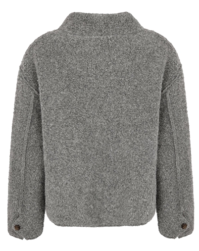 Rabens Saloner - Emel Sheep Knit Reverse Jakke - Grey Melange